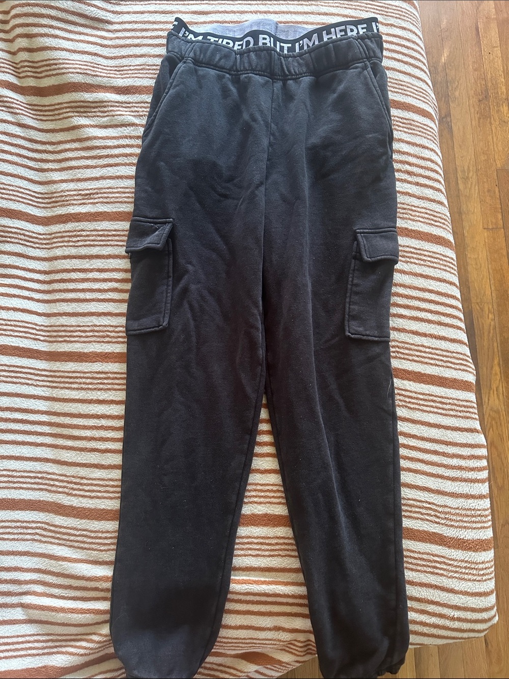 But I’m Tired Black Cargo Jogger Pants - Women
